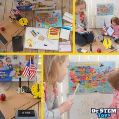 Dr. STEM Toys teacher set report cards for pretend progress tracking.