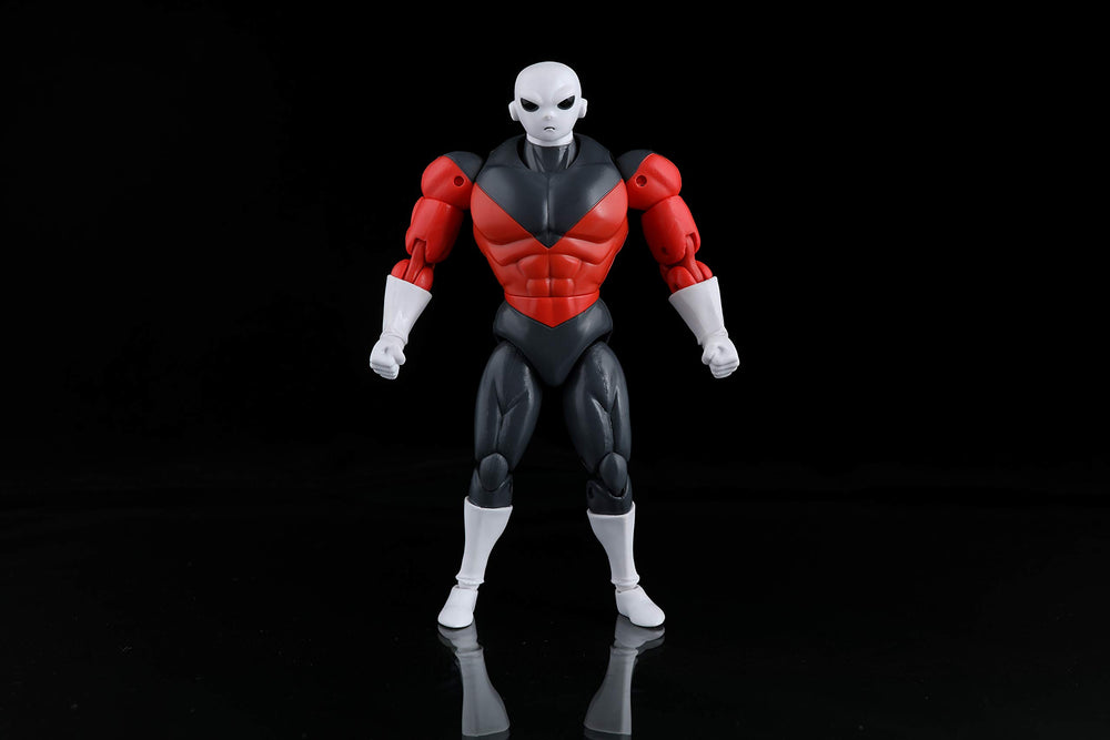 Dragon Ball Super Dragon Stars Jiren 6.5-inch action figure closeup emphasizes rugged sculpting and paintwork.