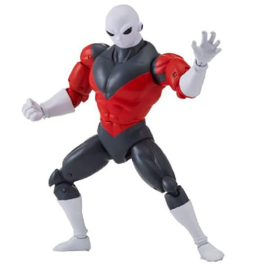 Dragon Ball Super Dragon Stars Jiren 6.5-inch action figure pose highlights detailed articulation for dynamic display.