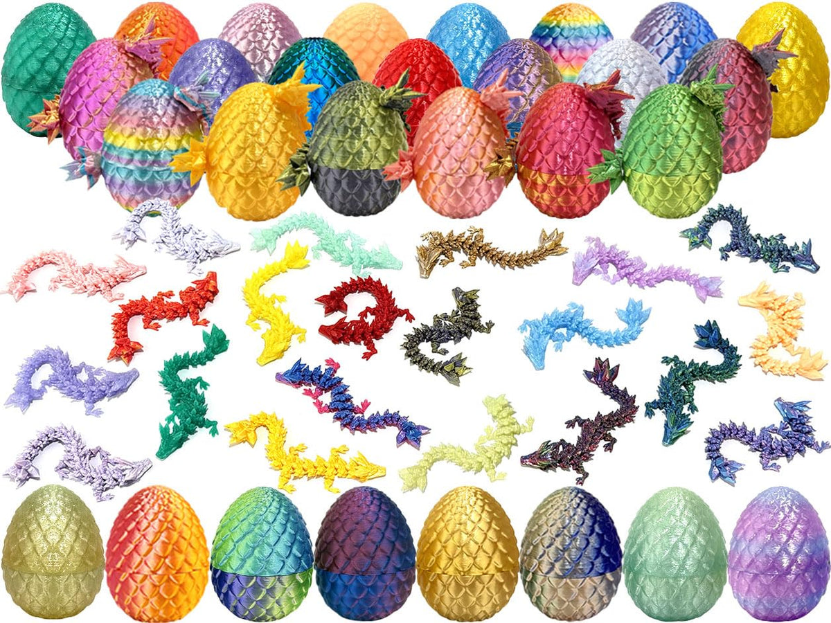 Dragon eggs open interior reveals tiny dragon, ideal for desk display.