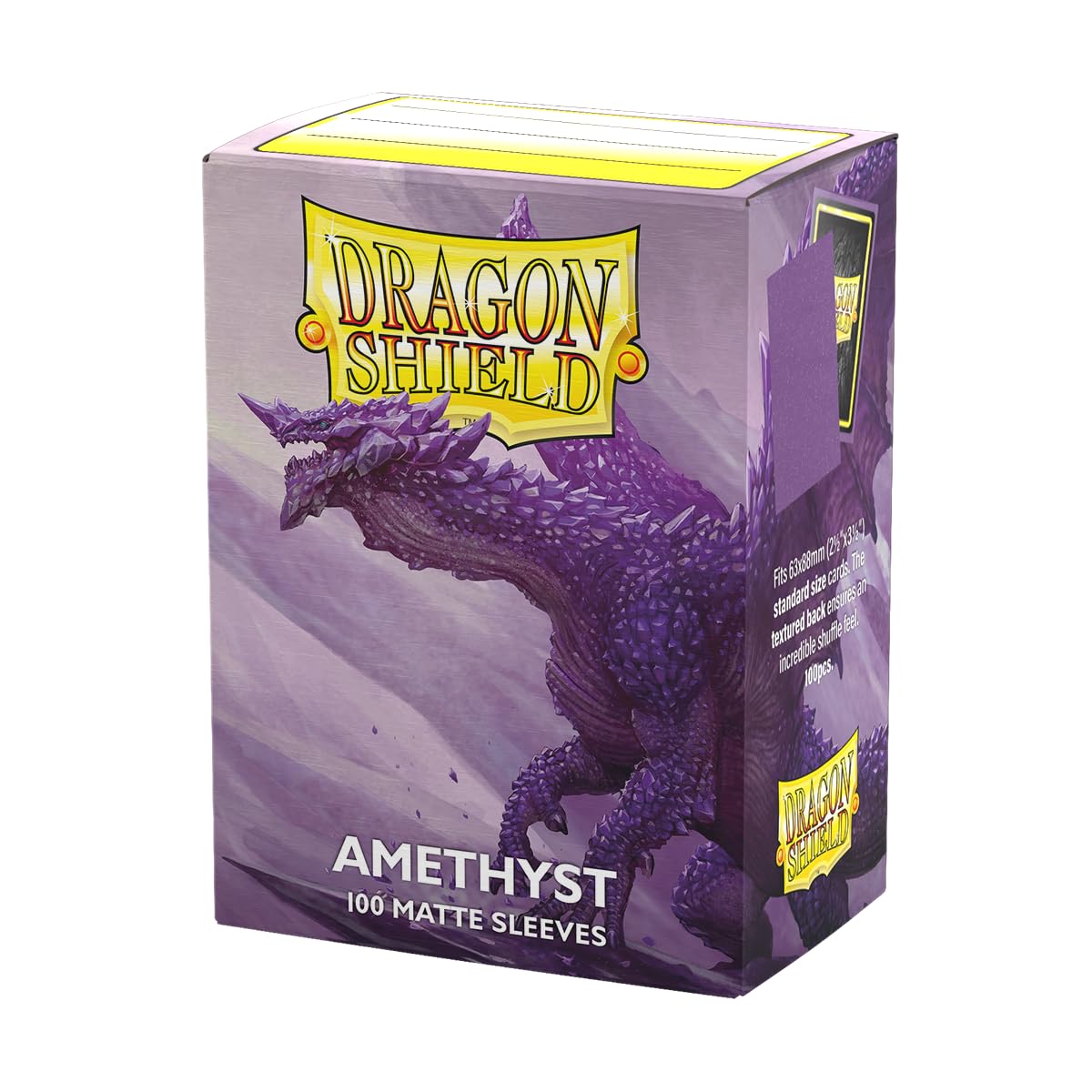 Dragon Shield amethyst standard-size sleeves front view, durable protection.