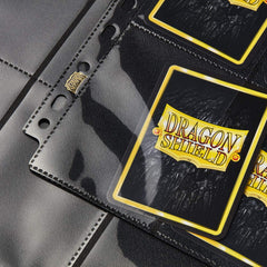 Dragon Shield Arcane Tinmen portfolio pocket detail with ultra-clear pockets on black backing
