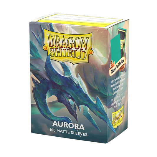 Dragon Shield Aurora standard-size sleeves protect 63x88 mm cards during gameplay.