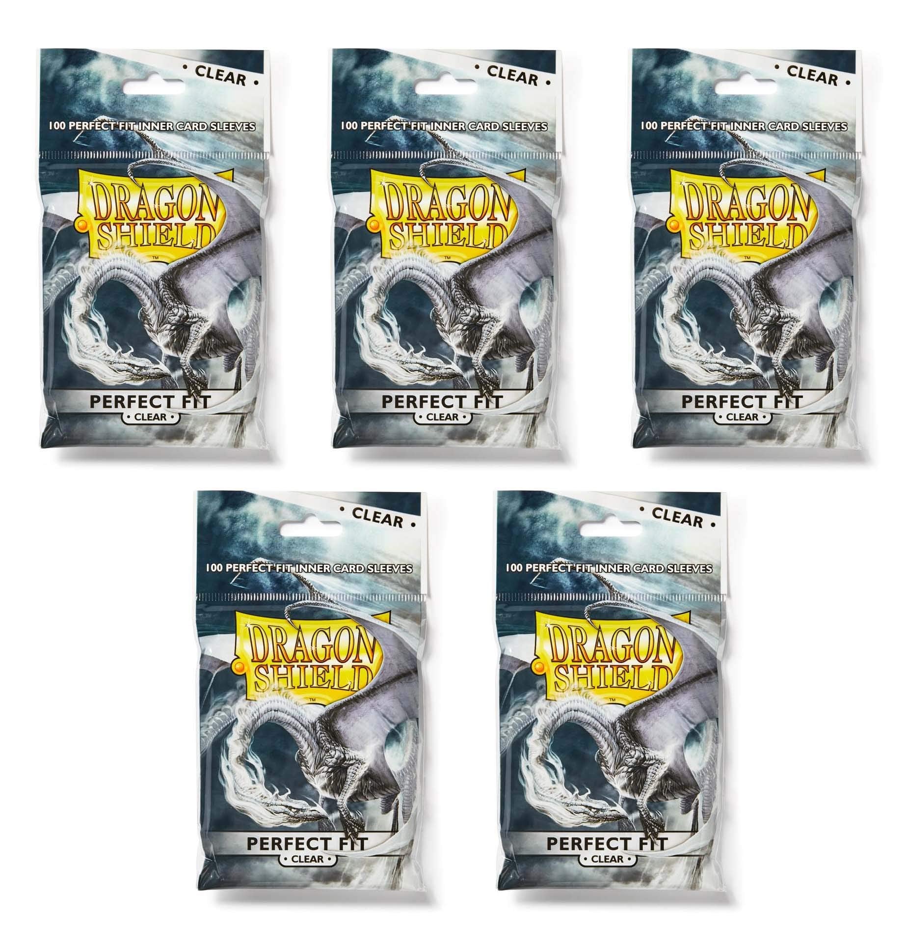Dragon Shield Clear Perfect Fit sleeves front view offers crystal-clear visibility for standard cards.
