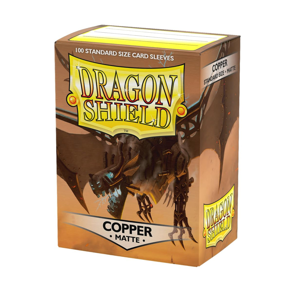 Dragon Shield Matte Copper sleeves front view with smooth handling and protection.