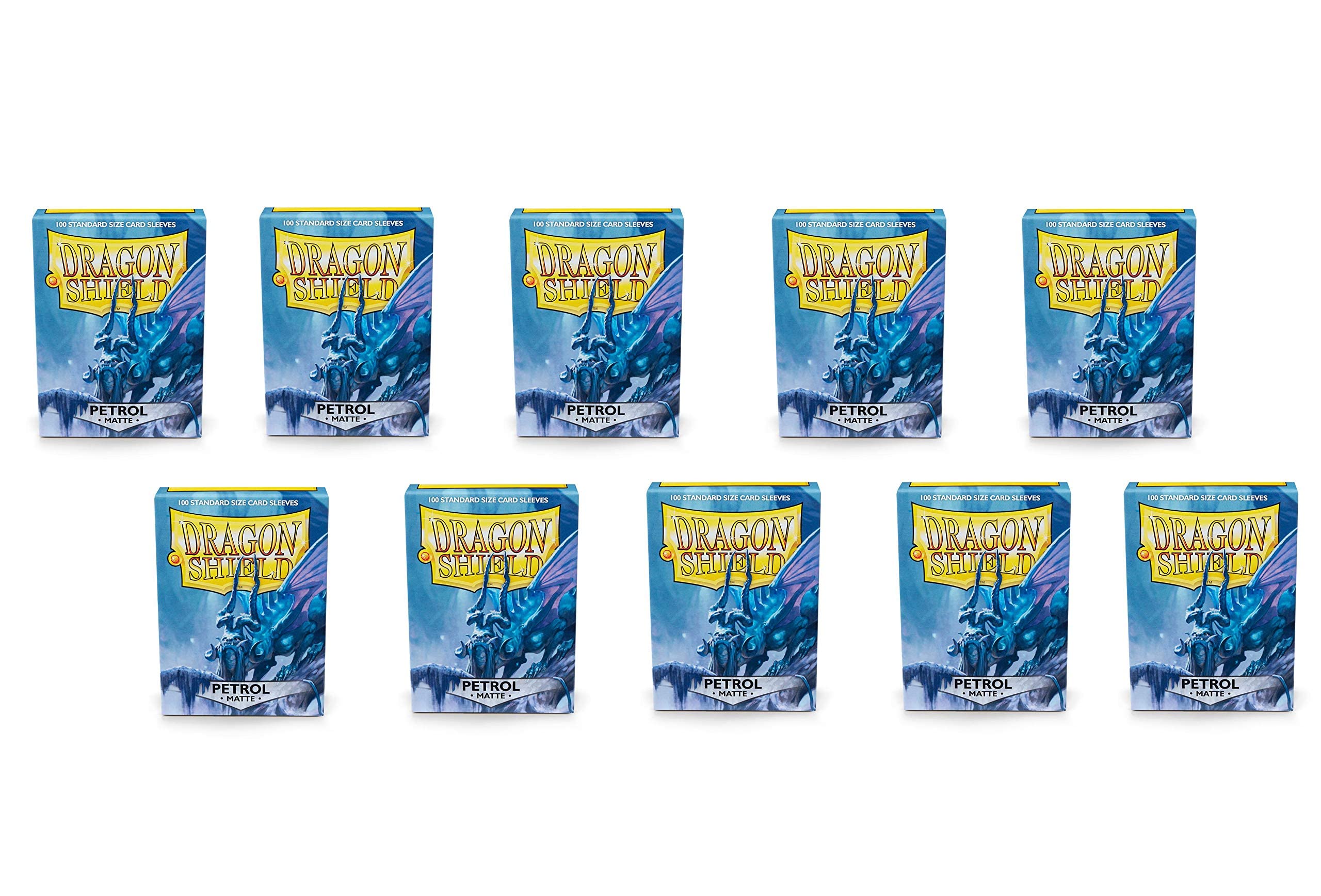 Dragon Shield display case organizes ten sleeves packs for collectors.