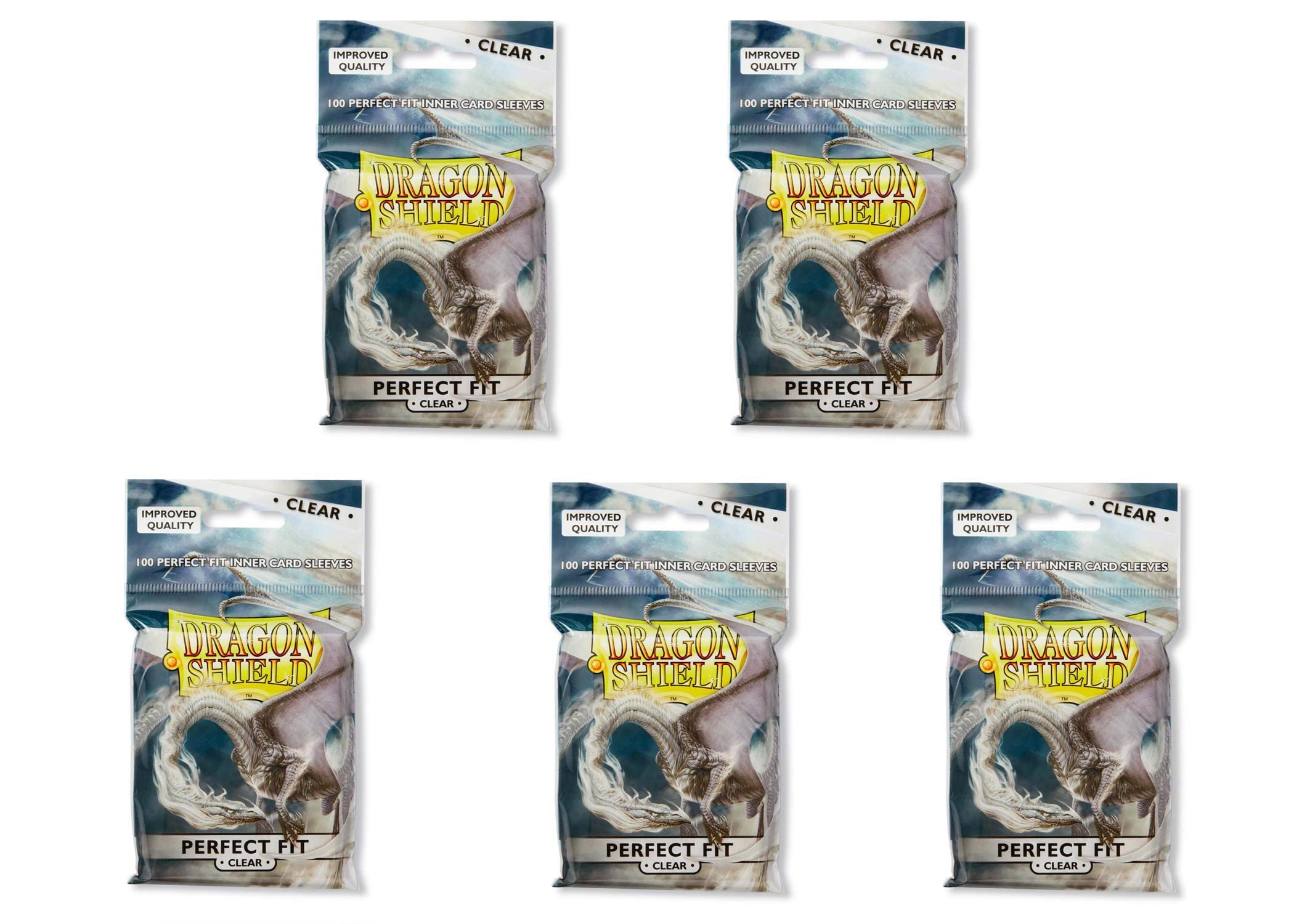 Dragon Shield Inner Sleeve Clear closeup highlights 40 μm thickness for durable protection.
