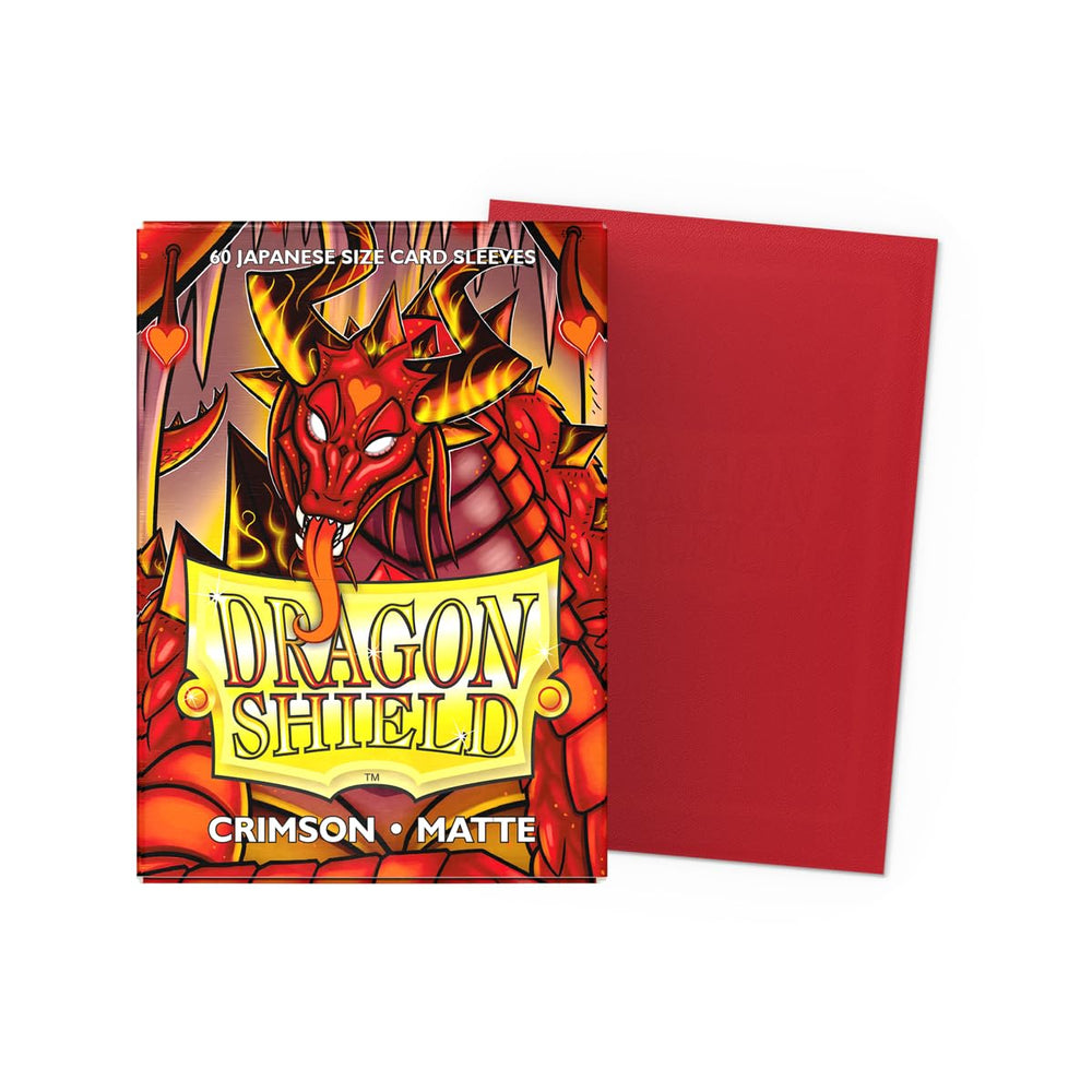 Dragon Shield Japanese Size sleeves matte texture highlighting smooth shuffle feel.
