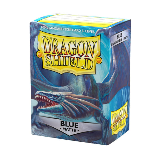 Dragon Shield matte blue sleeves 100-pack providing durable card protection