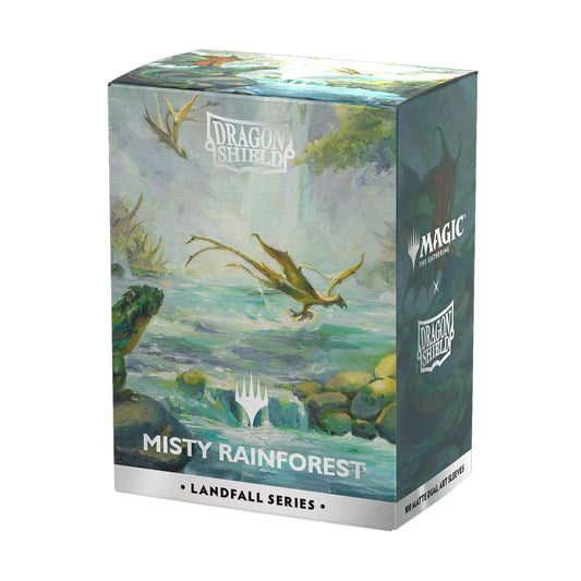 Dragon Shield Matte Dual Art Sleeves with Misty Rainforest artwork for durable card protection.