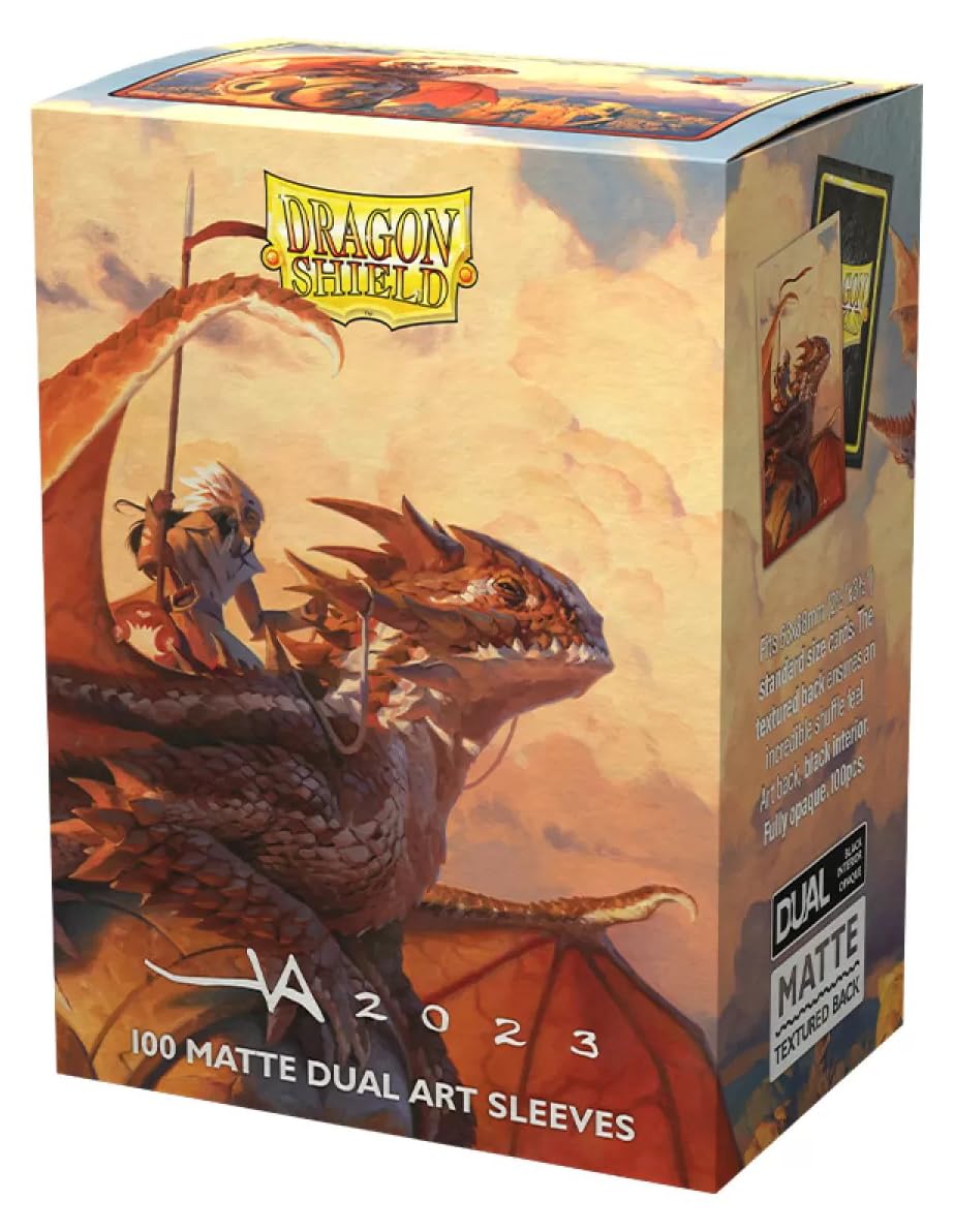 Dragon Shield matte dual art sleeves front view shows smooth shuffle and textured handling.