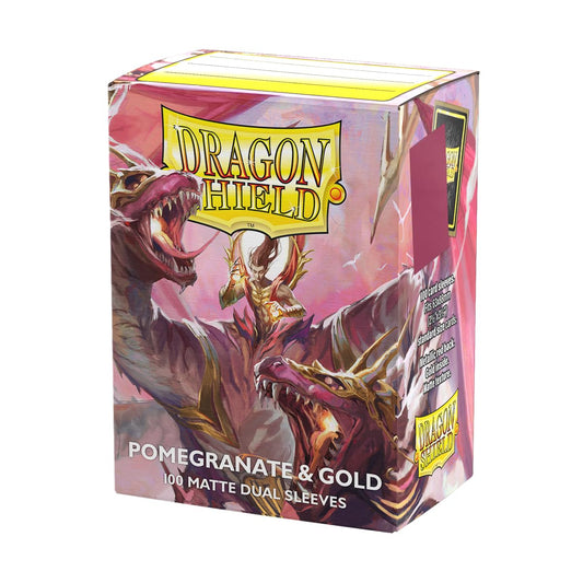 Dragon Shield matte dual sleeves with red-gold interior for bold deck presentation