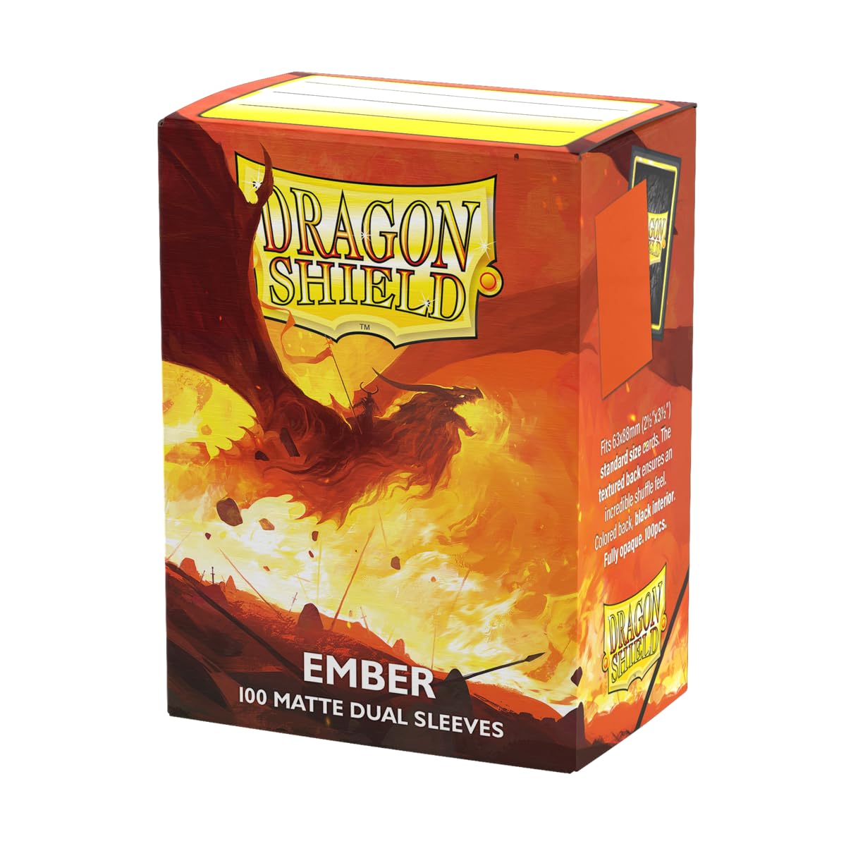 Dragon Shield Matte Dual Standard Sleeves Ember 100ct pack protecting and shuffling smoothly.
