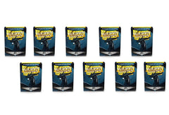 Dragon Shield Matte Jet card sleeves in a display case protecting 1000 standard-size cards.