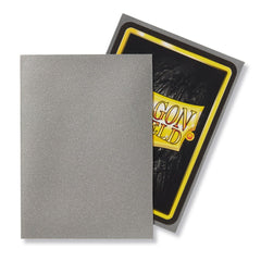 Dragon Shield matte sleeves back view with silver texture for confident grip.