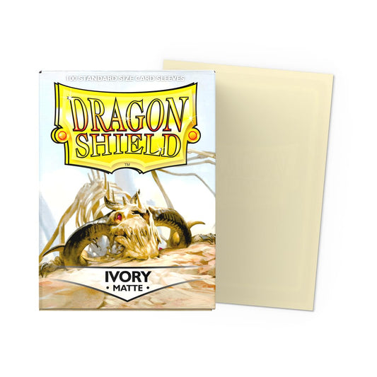 Dragon Shield Matte sleeves ivory back view with non-glare surface