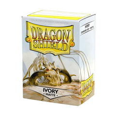 Dragon Shield Matte sleeves ivory front view protecting standard cards