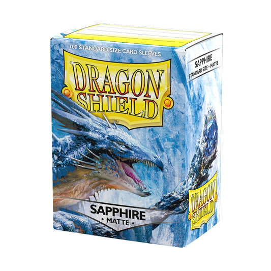 Dragon Shield Sapphire Matte front view protects cards with a clear glare-free surface.