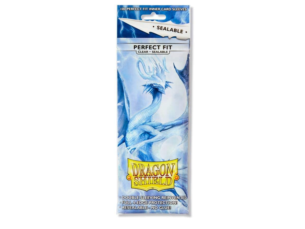 Dragon Shield sealable inner sleeves closeup highlights durable edges and secure sealing.