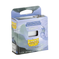 Dragon Shield square sleeves close-up highlighting durable, acid-free protection for cards.