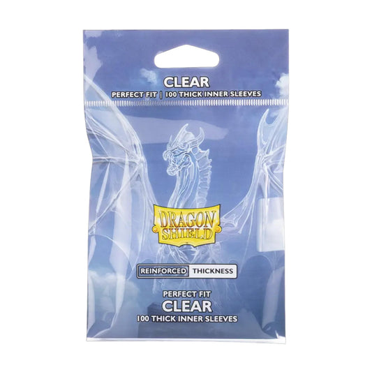 Dragon Shield standard perfect fit thick inner sleeves, clear, provide durable protection and smooth shuffling.