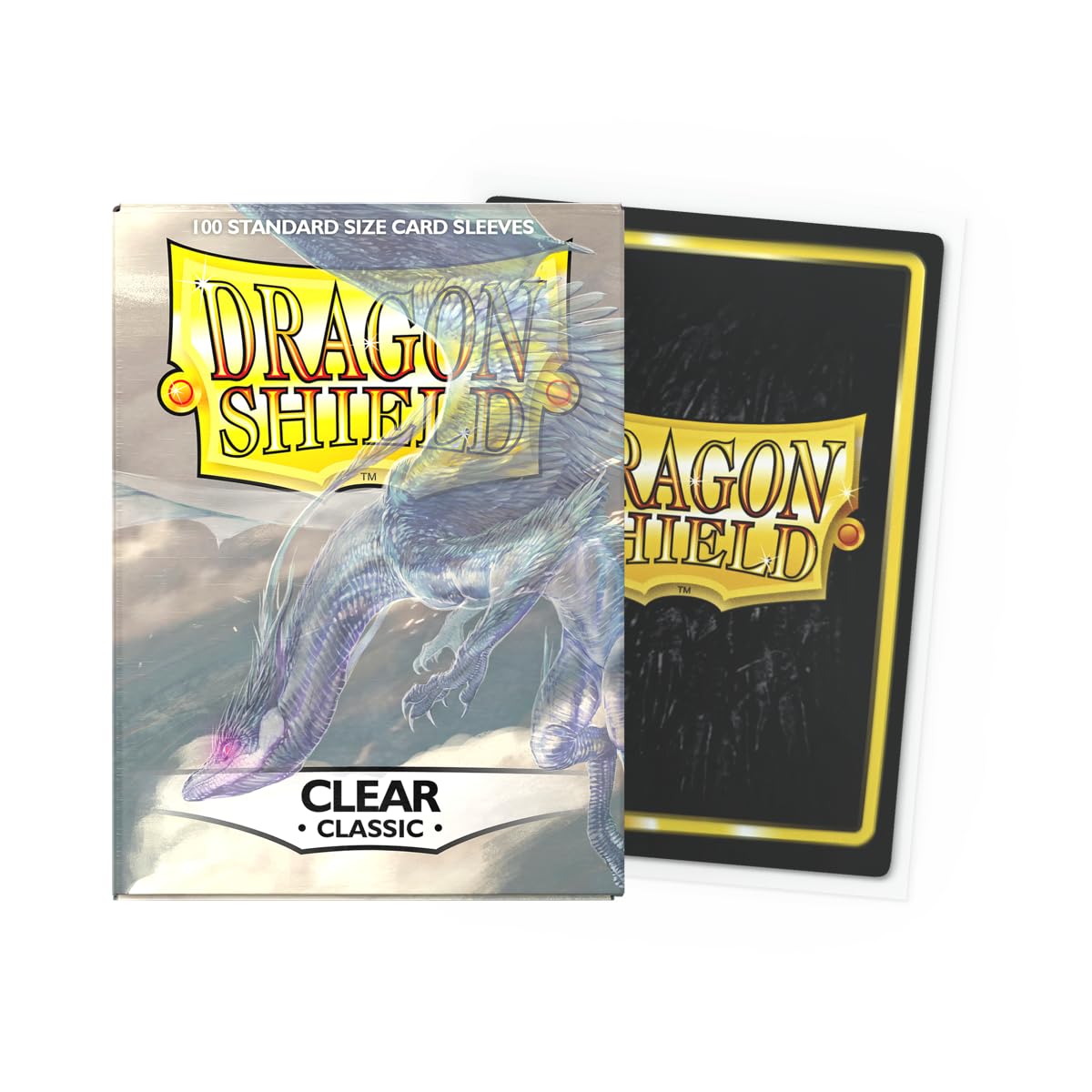 Dragon Shield standard-size classic sleeve, clear back protects the card while keeping artwork visible.