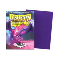 Dragon Shield Matte Sleeves back view highlighting purple backing and archival-safe protection