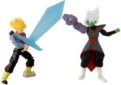 Dragon Stars battle pack front view featuring Future Trunks and Zamasu for display and play