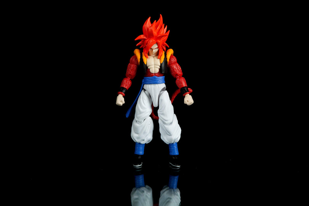 Dragon Stars Gogeta Saiyan 4 articulation points enable versatile posing.