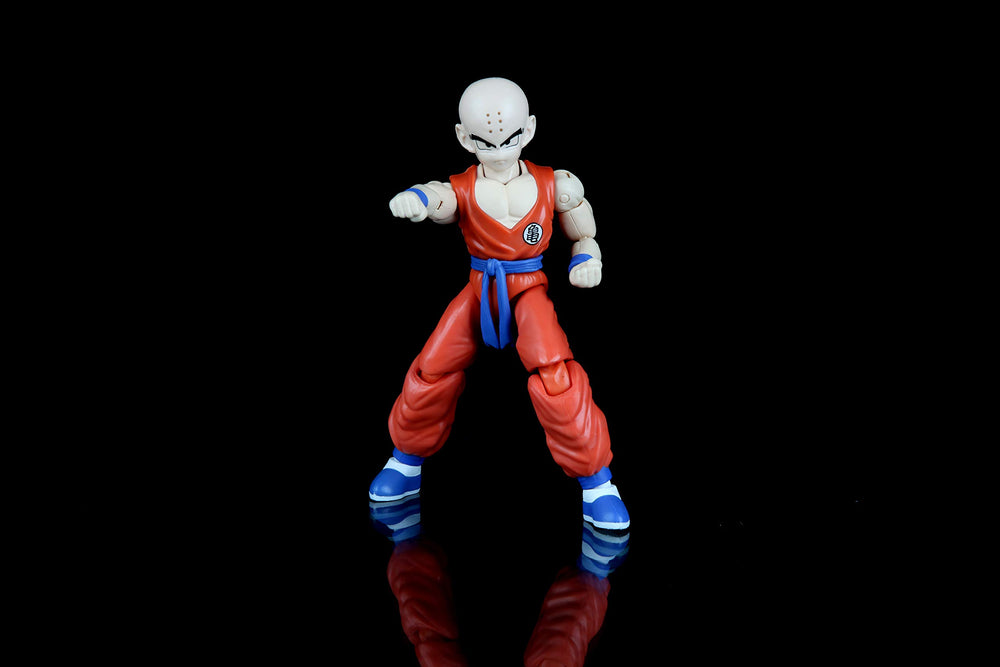 Dragon Stars Krillin 6.5-inch dynamic pose image highlights dramatic action options.