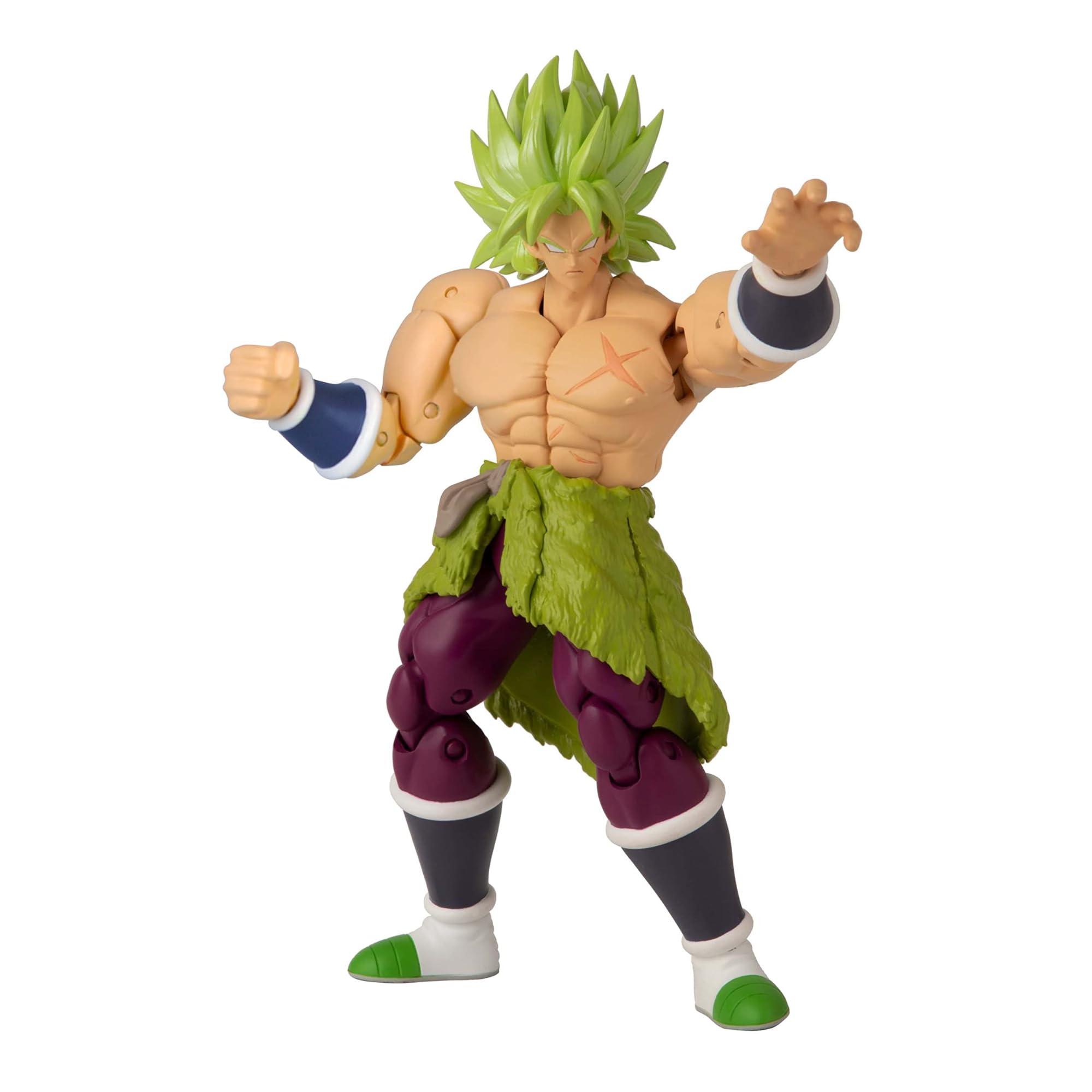 Dragon Stars Series Broly figure front view for display and posing.