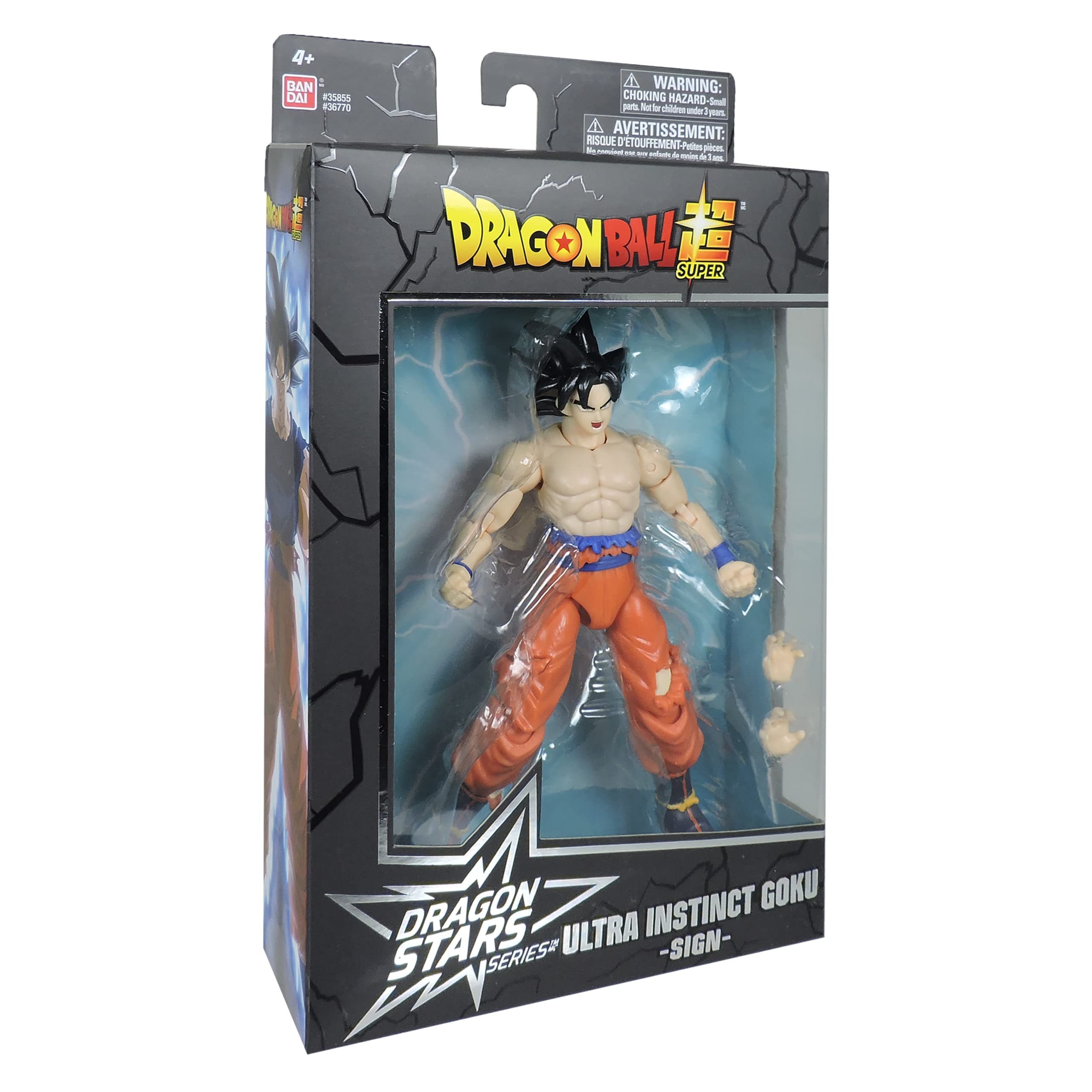 Dragon Stars Instinct Goku figure shows multiple poses.