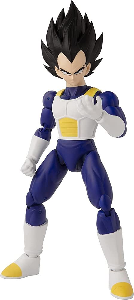 Dragon Stars Vegeta includes interchangeable hands and accessories for versatile display.