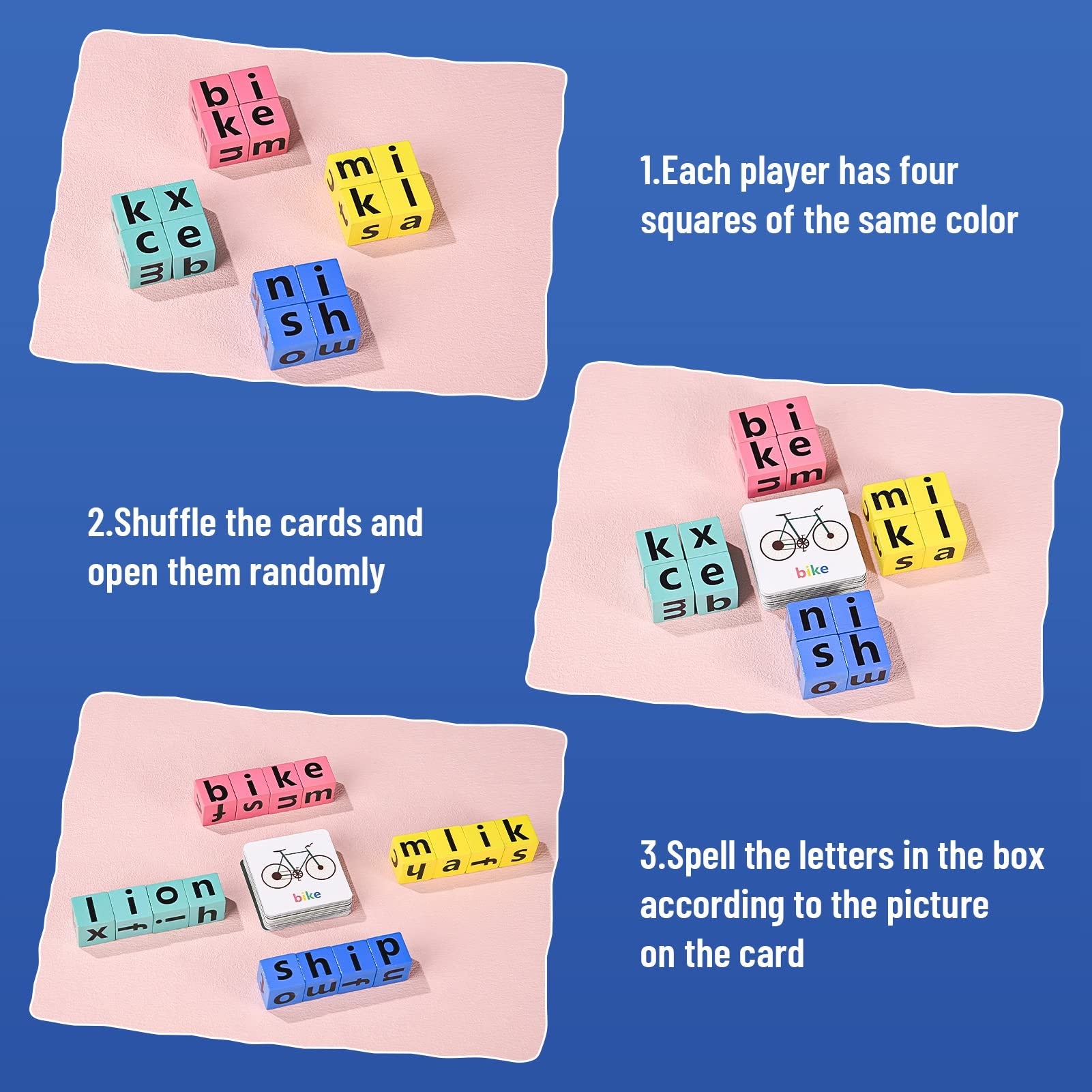 DragonflyDreams colorful letter blocks support letter recognition during play.