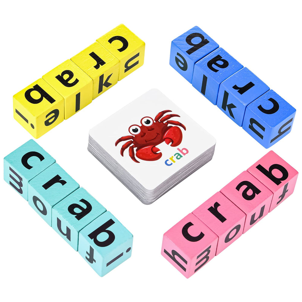 DragonflyDreams wooden alphabet blocks provide tactile letters for early literacy.