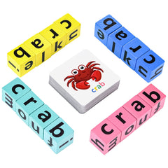 DragonflyDreams wooden alphabet blocks provide tactile letters for early literacy.