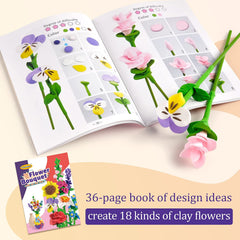 36-page full-color idea book accompanies the kit for 18 flower designs.