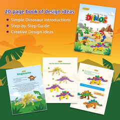 Drama Planet Dinosaur Air Dry Clay Kit instruction guide with step-by-step ideas