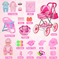 DRAMATION 24-piece doll accessory set expands creative play options.