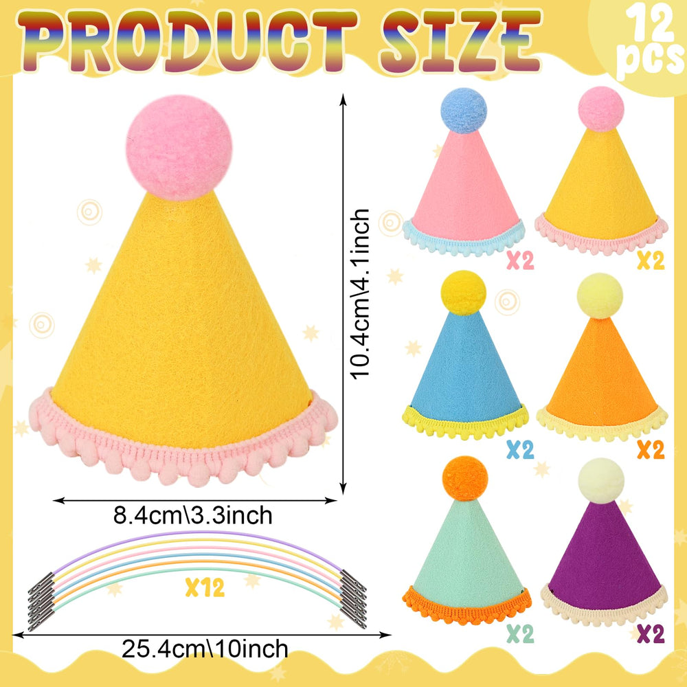DRANSMIC rainbow felt hats provide safe, adjustable fit for small pets and dolls.