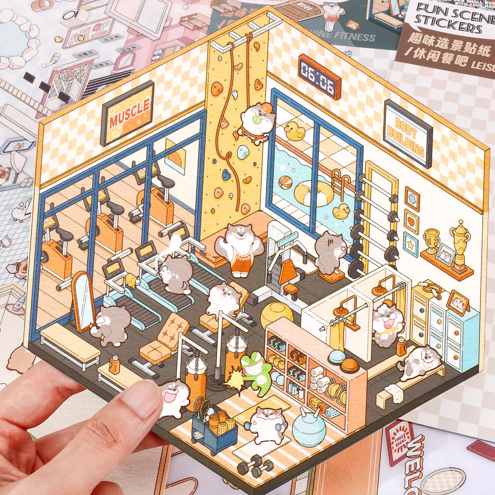 Draupnir 3D house stickers—loft apartment scene for desk art