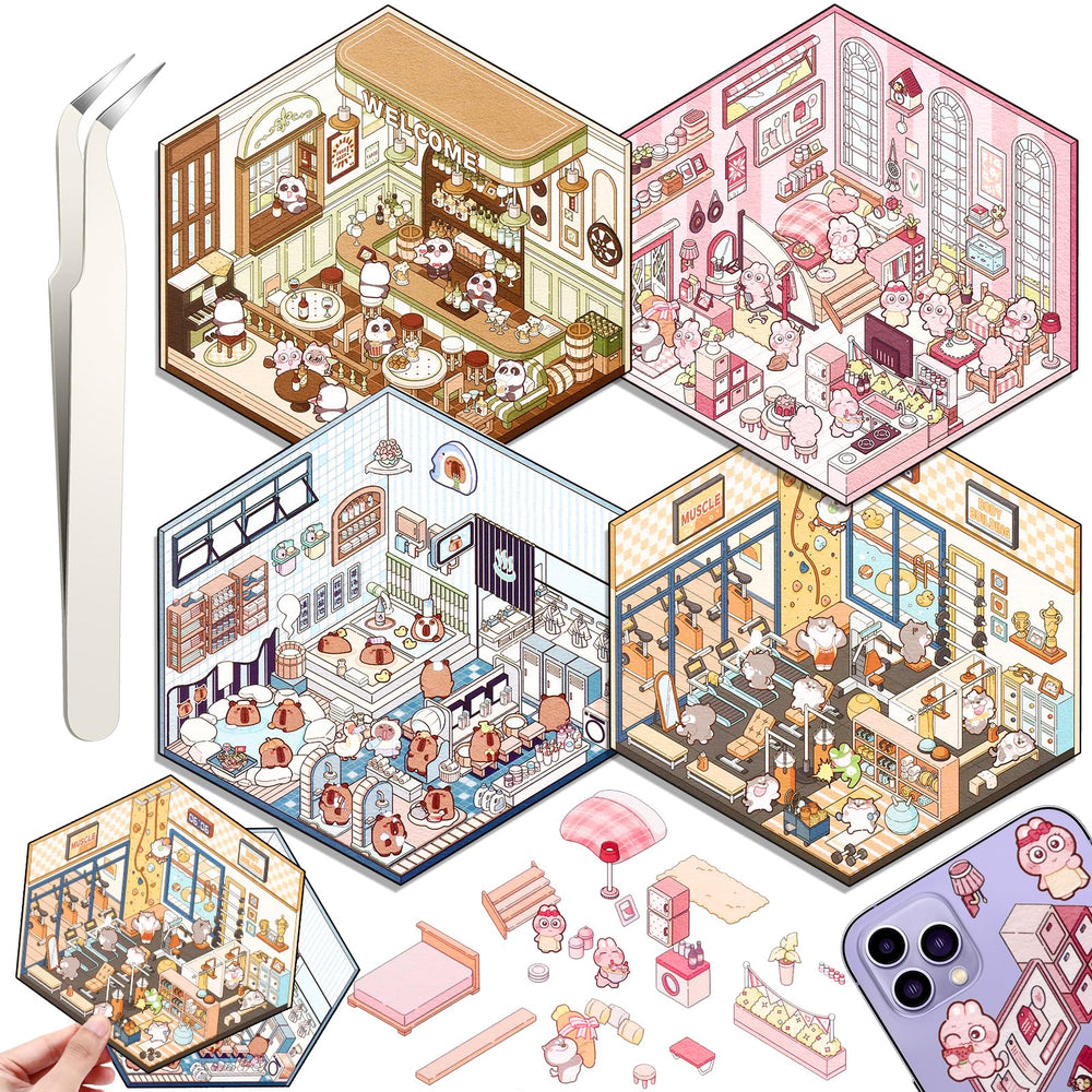Draupnir 3D house stickers—supermarket scene for fun labeling and decor
