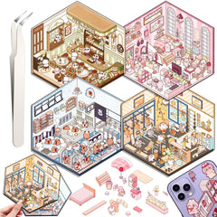Draupnir 3D house stickers—supermarket scene for fun labeling and decor