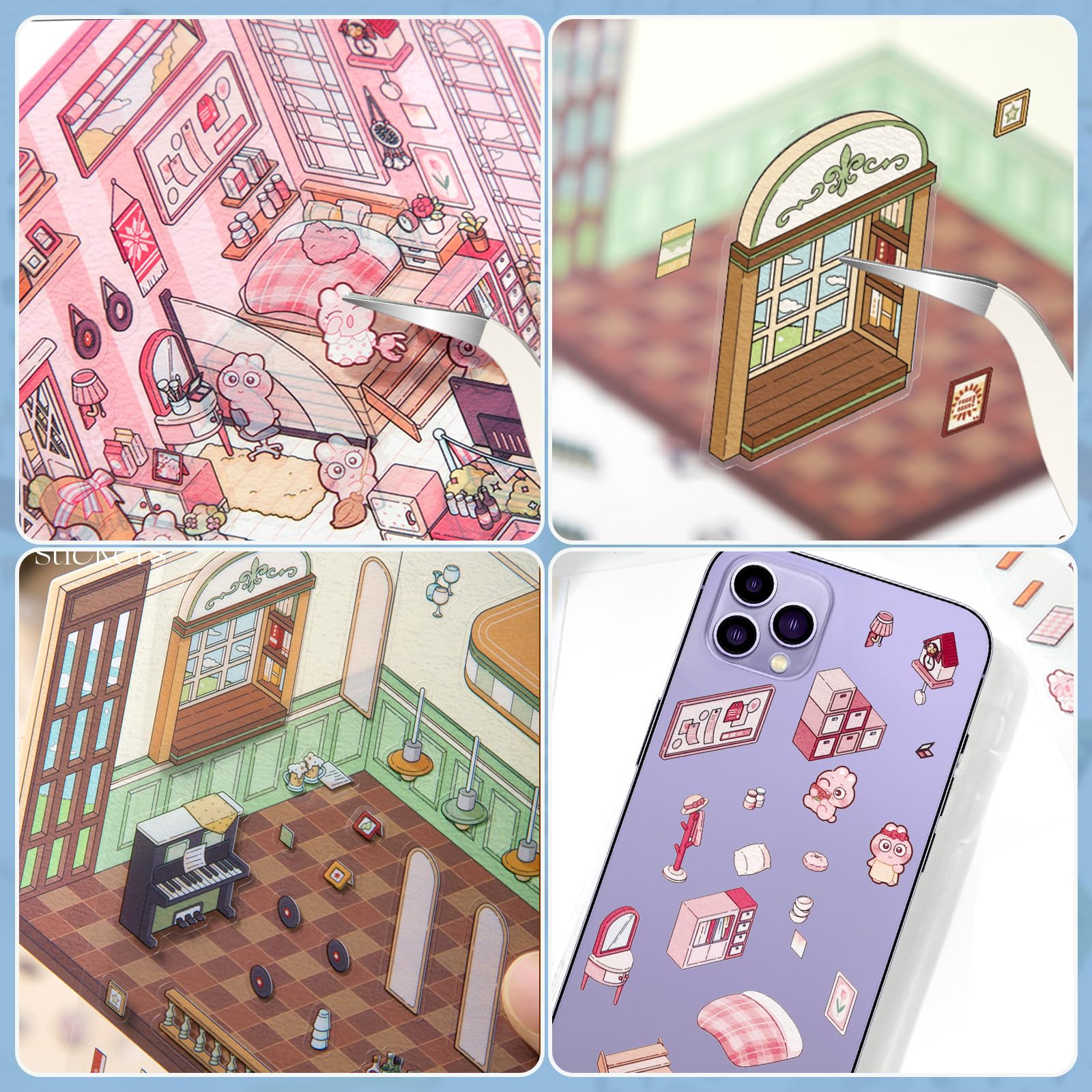 Draupnir DIY 3D House Stickers bookstore scene sparks creativity on walls and gadgets