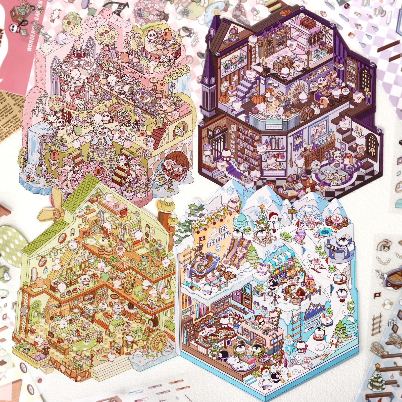Draupnir DIY 3D House Stickers loft apartment scene simplifies playful decor and storytelling