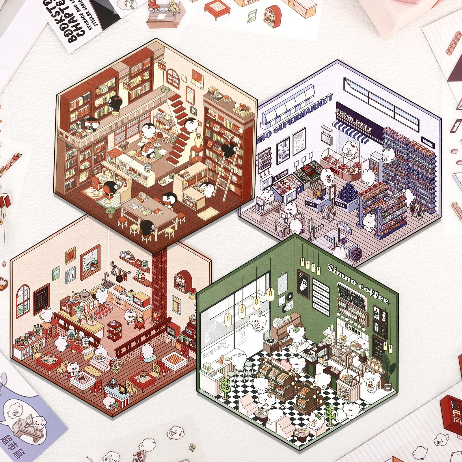 Draupnir DIY 3D House Stickers loft apartment scene personalize workspaces.