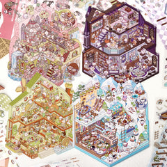 Draupnir DIY 3D House Stickers loft apartment scene simplifies playful decor and storytelling
