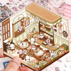 Draupnir DIY 3D House Stickers music bar scene brightens laptops and cases