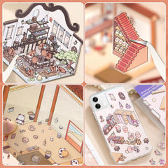 Draupnir DIY 3D House Stickers music bar scene enhances your phone case with whimsy