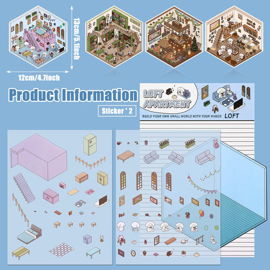 Draupnir DIY 3D House Stickers restaurant scene enhances gifts and personal spaces